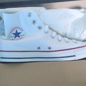 Converse Chuck Taylor White High-Tops with Red and Blue Details NIB